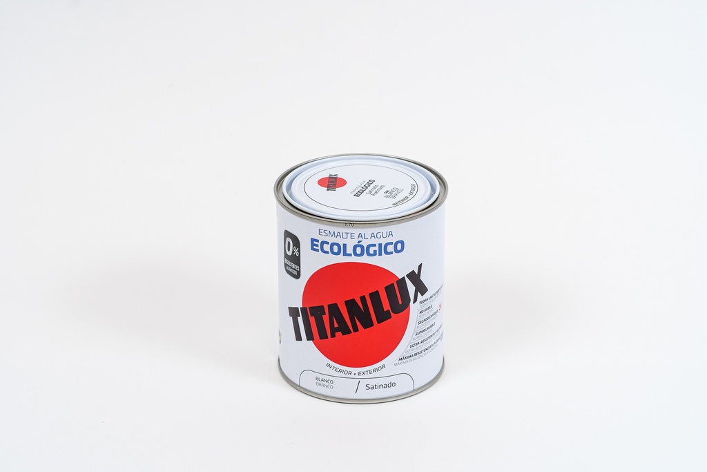 TITANLUX ESMALTE AL AGUA ECOLOGICO SATINADO BLANCO 750 ML