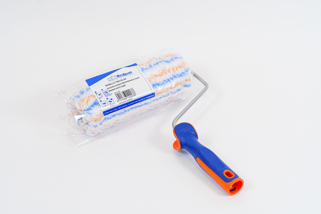 RODILLO TRICOLOR ACOLCHADO Ø 60 22 CM MANGO SOFT GRIP