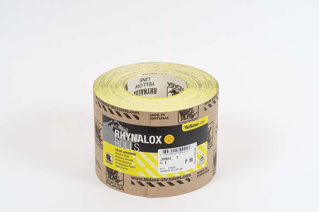 ROLLO LIJA G   80 120 MM x 25 M YELLOW LINE